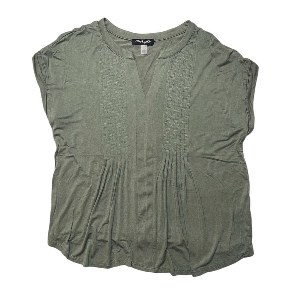 Cable & Gauge Women’s Pleated Front Blouse | Size Medium - Picture 2 of 3